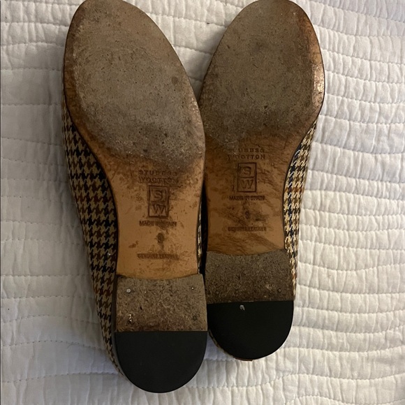 Stubbs & Wootton Tan Houndstooth Loafers with Fox Embroidery - Picture 3 of 4